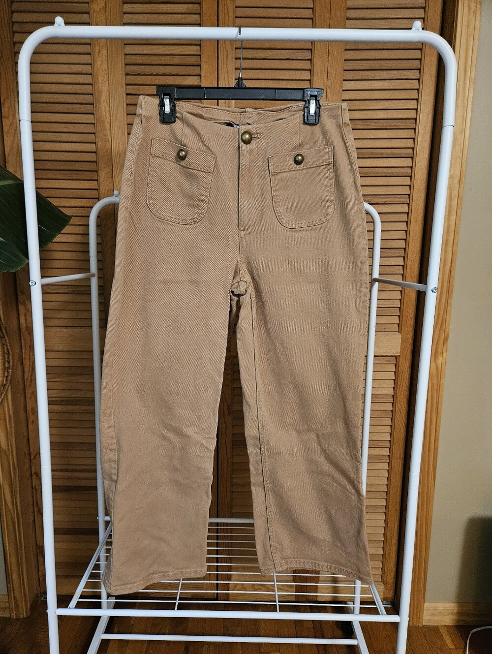 2010s Twee Preppy Sailor Wide Leg High Waist Tan Jeans